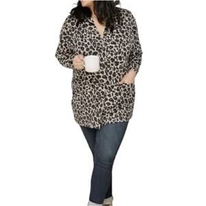 Smash Tess Everywear Cardi Cardigan Size S Lexi Leopard Beige Black Pockets Fall